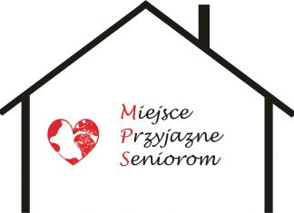 Grafika przedstawia logo: kontur domu, w środku ikona serca i napis: "Miejsce Przyjazne Seniorom"