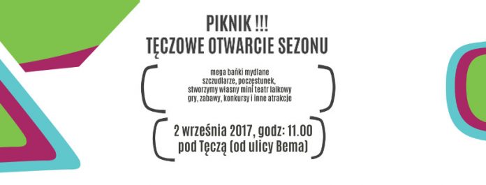 afisz zapraszajacy na piknik Teatru Lalki Tecza przy ul. Bema